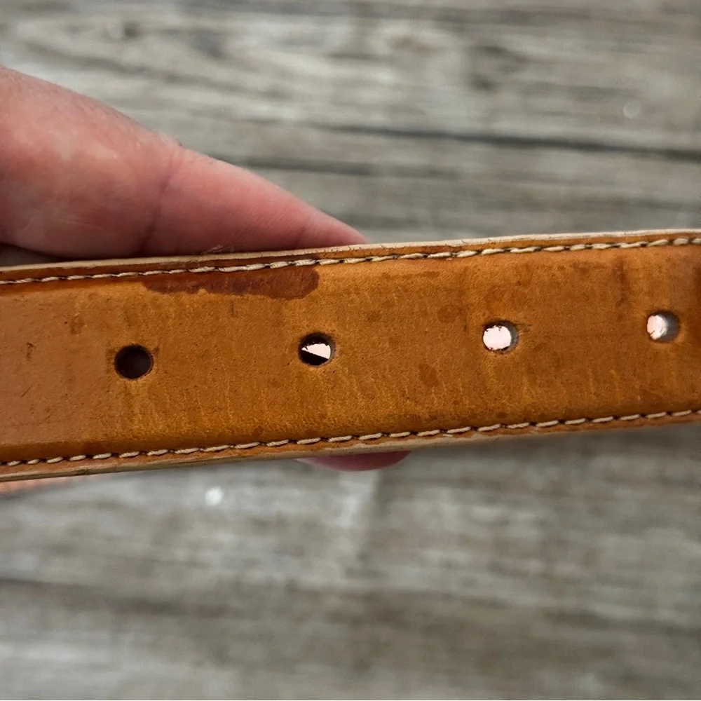 Vintage Italian leather wild animal belt size small